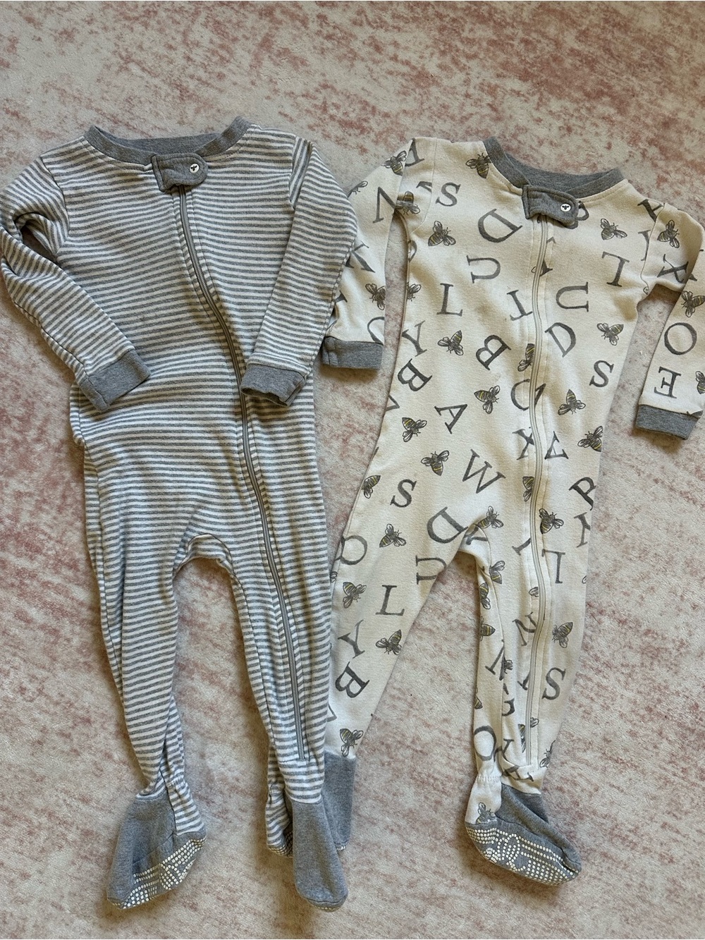 2 Burt’s Bees Baby Footie Pajamas